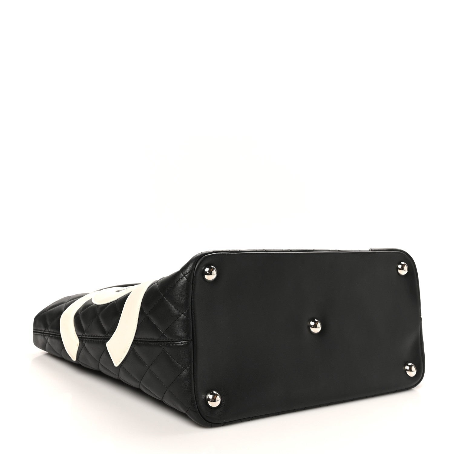 Chanel Calfskin Quilted Large Cambon Tote Black White