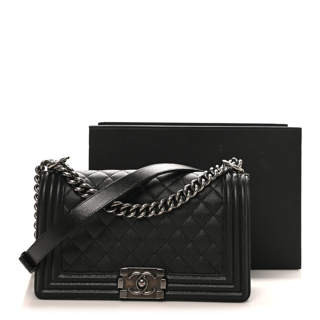 Chanel Caviar Quilted Medium Boy Flap Black