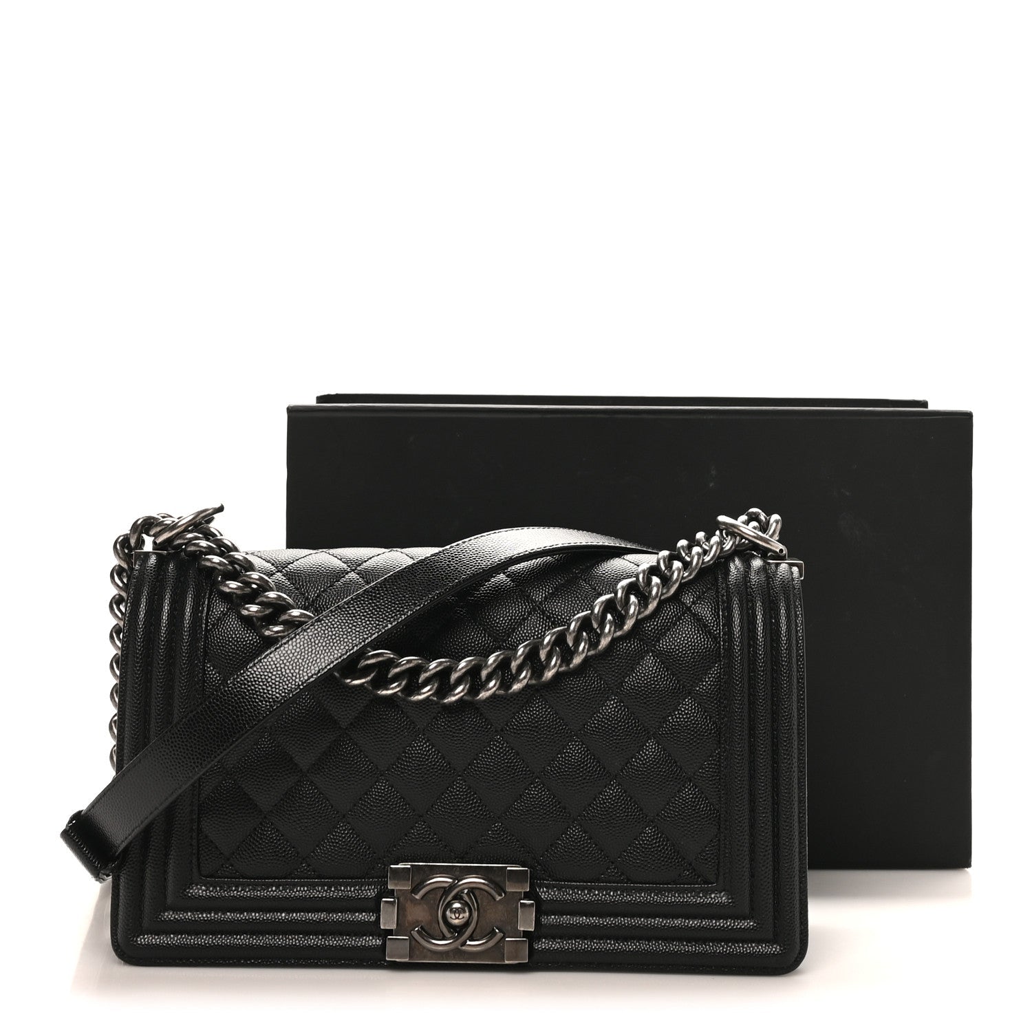 Chanel Caviar Quilted Medium Boy Flap Black