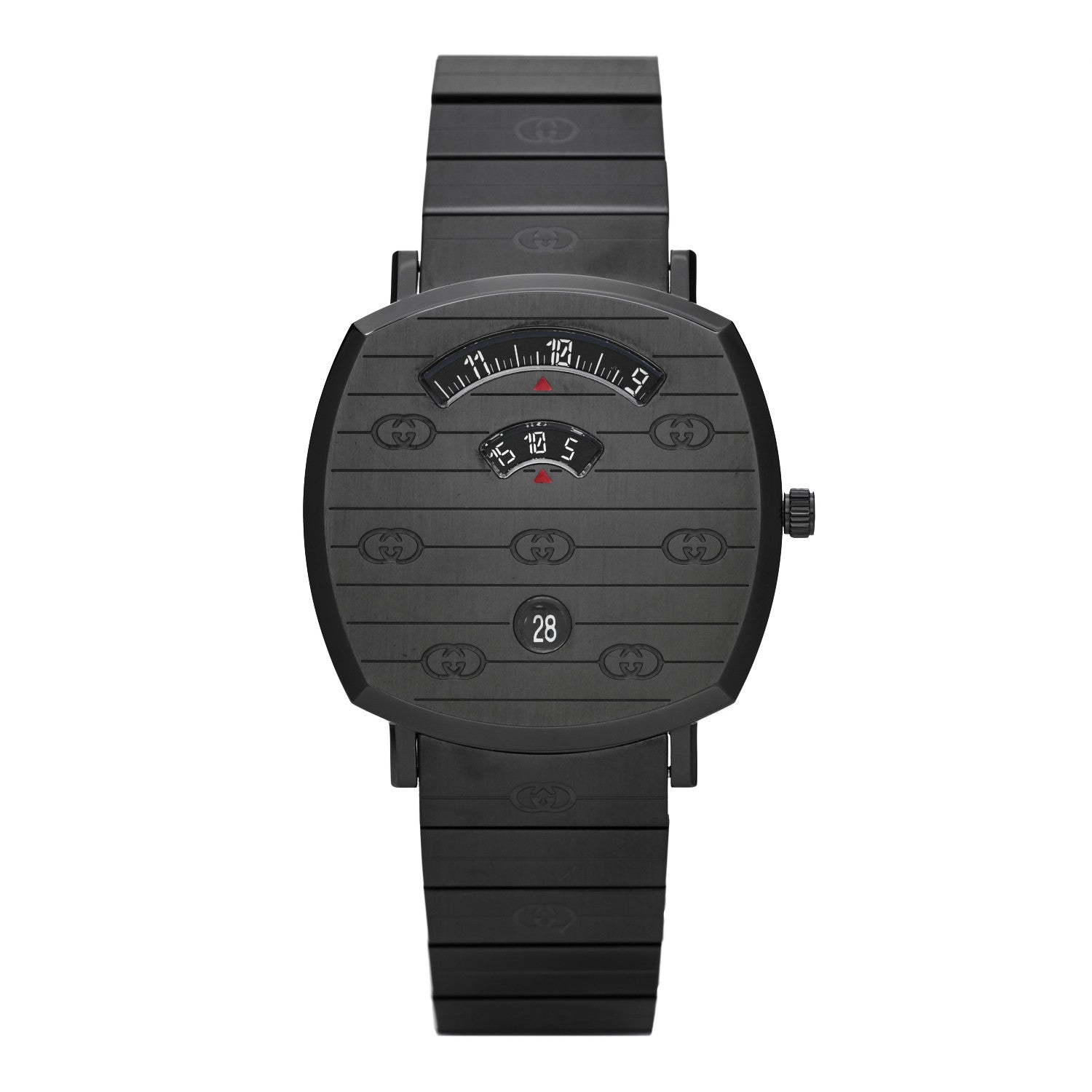 Gucci PVD Stainless Steel 38mm Grip Quartz Watch Black
