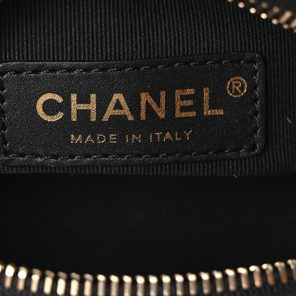 Chanel Patent Lambskin Camellia Bouquet Clutch With Chain Black