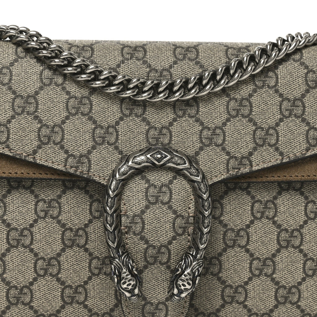 Gucci GG Supreme Monogram Small Dionysus Shoulder Bag Taupe