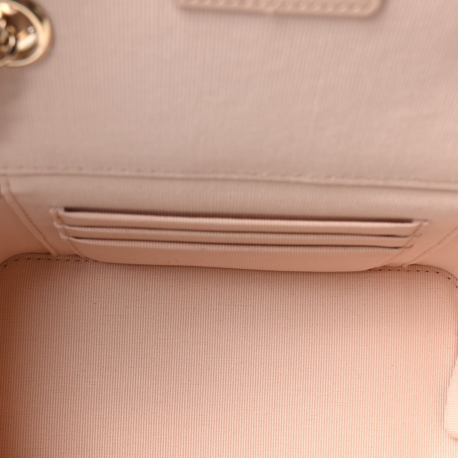 Chanel Caviar Quilted Small Vanity Case With Chain Light Beige