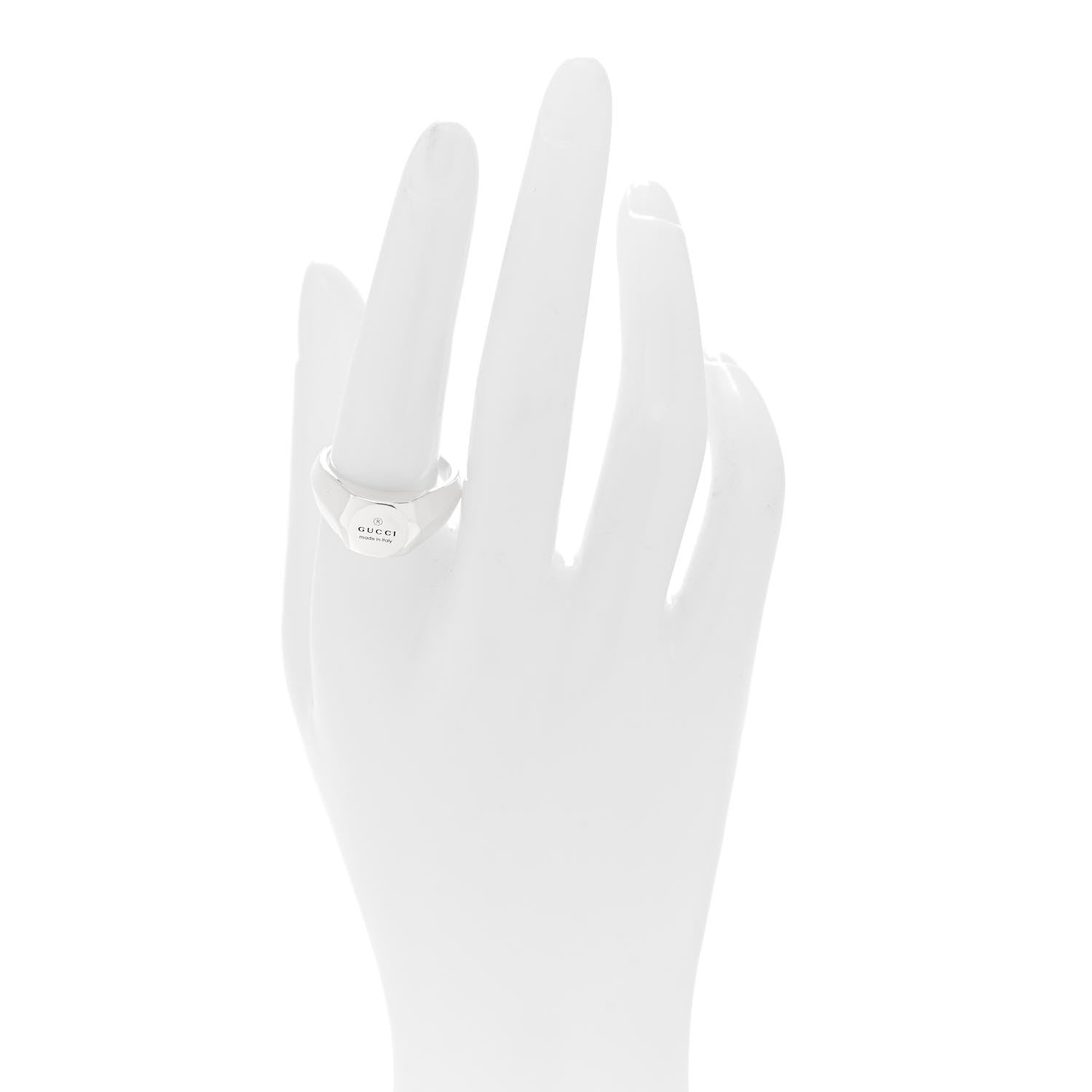 Gucci Sterling Silver 10mm Trademark Ring 58 8.25