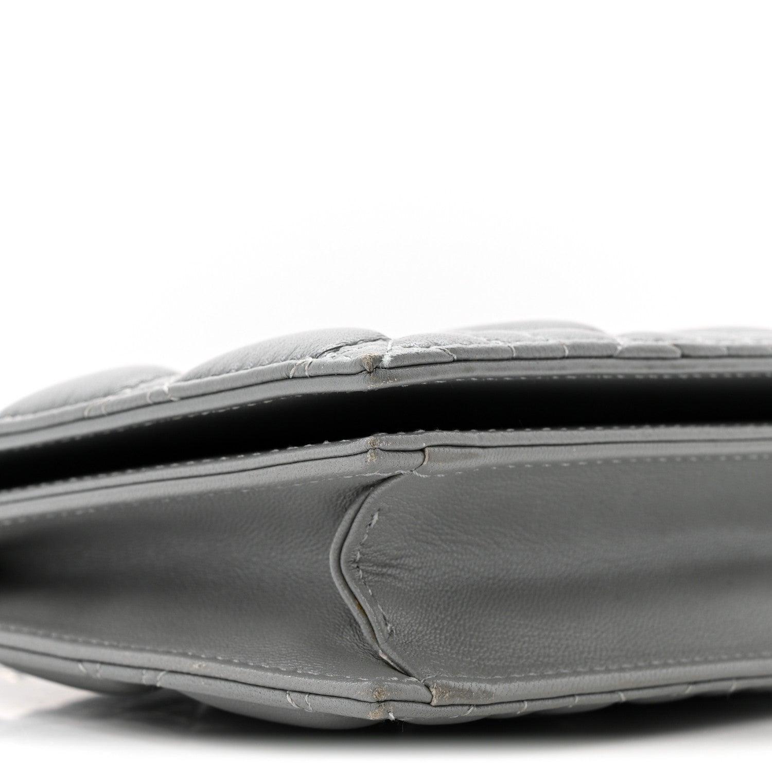 Christian Dior Lambskin Cannage Lady Dior Convertible Clutch Grey