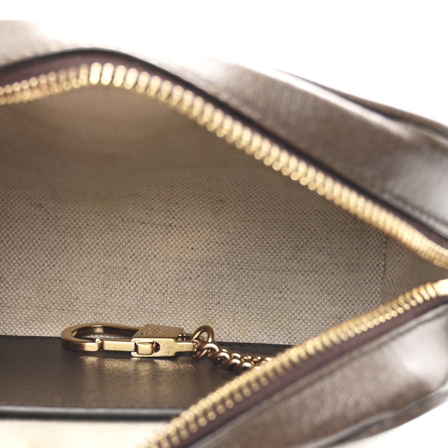 Gucci GG Supreme Monogram Textured Calfskin Super Mini Ophidia Shoulder Bag Beige Ebony New Acero
