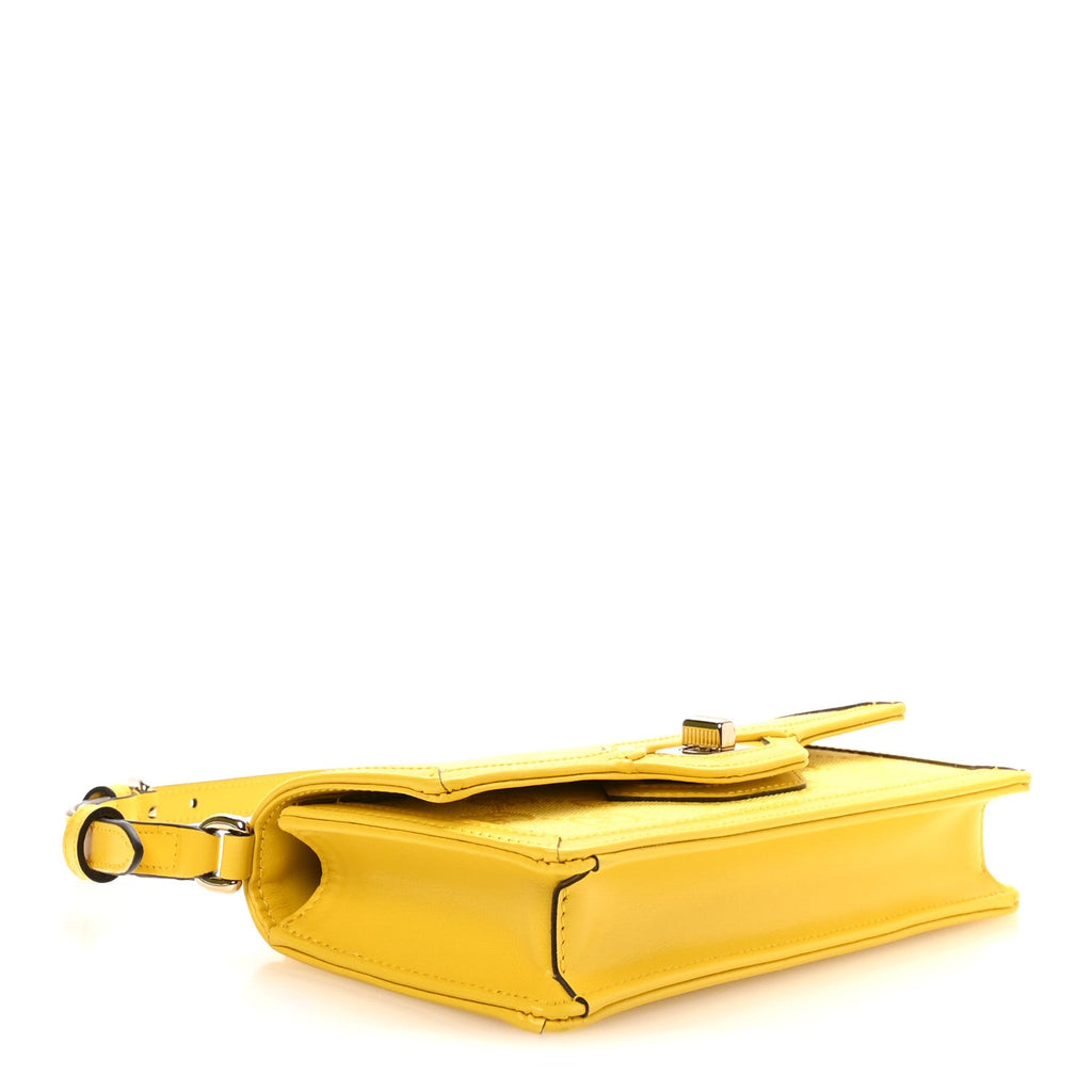 Gucci GG Monogram Scratch Lux Calfskin Mini Luce Shoulder Bag Yellow