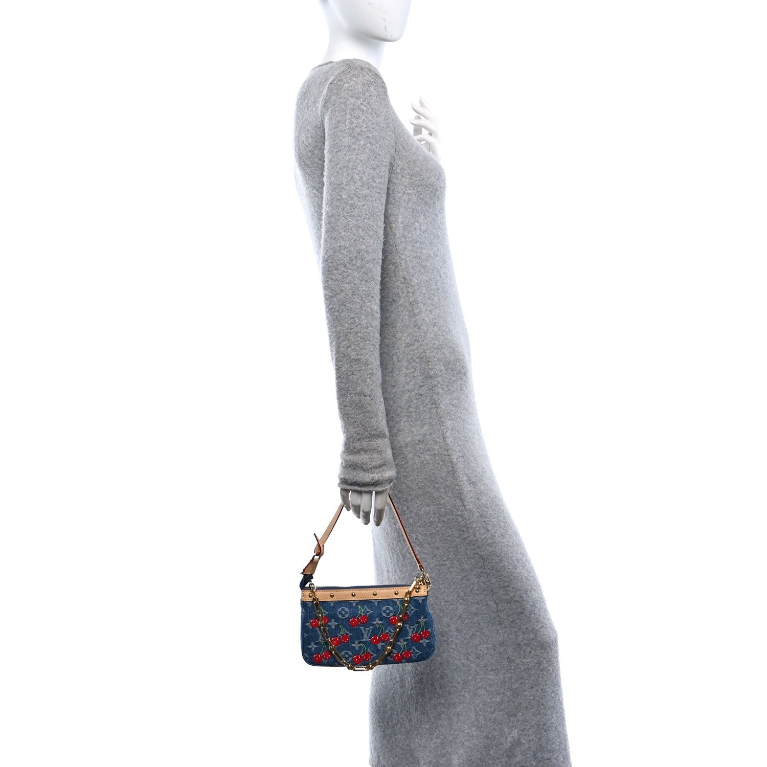 Louis Vuitton LV X TM Monogram Denim Cerises Pochette Accessories Blue