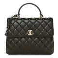Chanel Lambskin Quilted Large Trendy CC Dual Handle Flap Bag Khaki