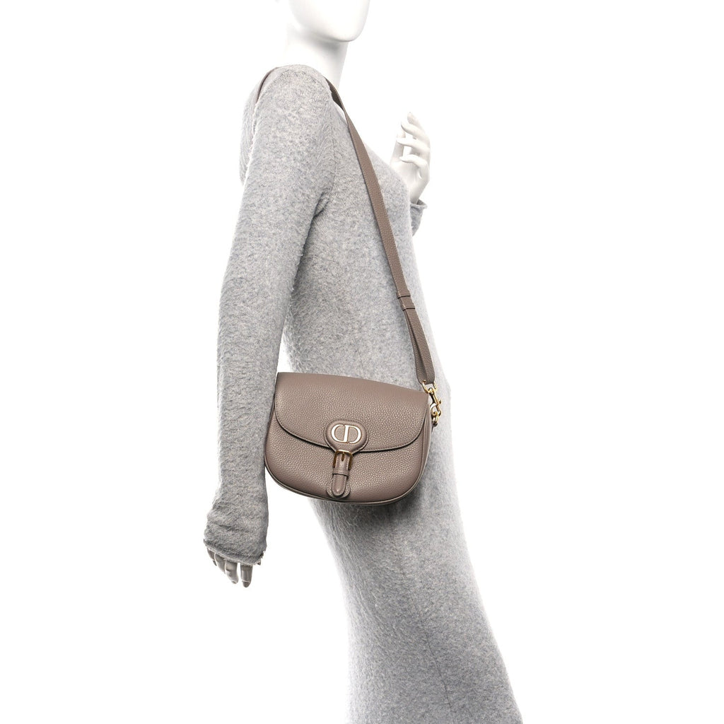 Christian Dior Grained Calfskin Medium Bobby Flap Warm Taupe