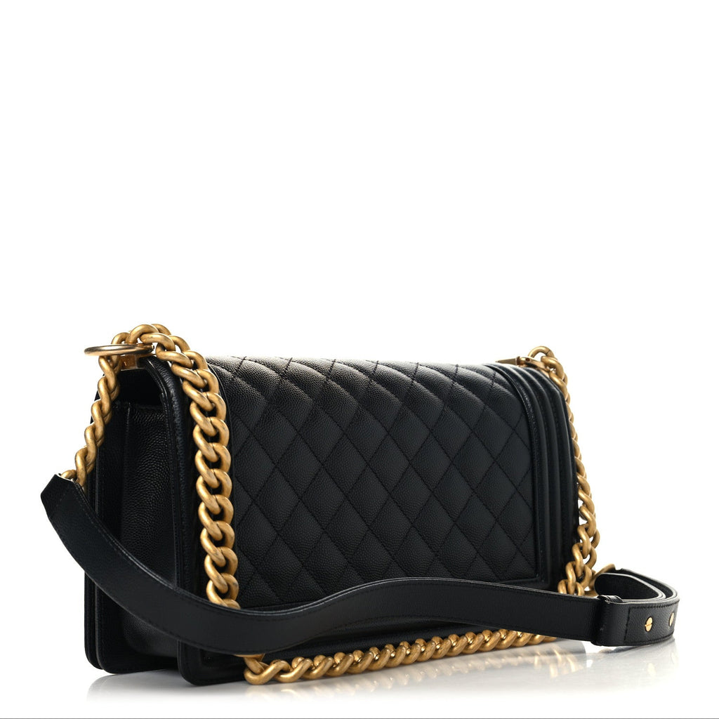 Chanel Caviar Quilted Medium Boy Flap Black
