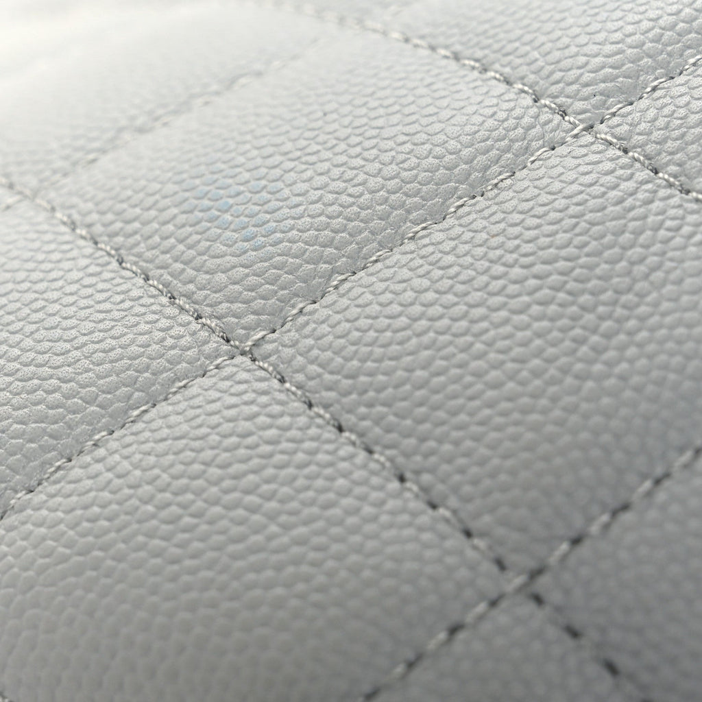 Chanel Caviar Quilted Shopping Tote Light Green