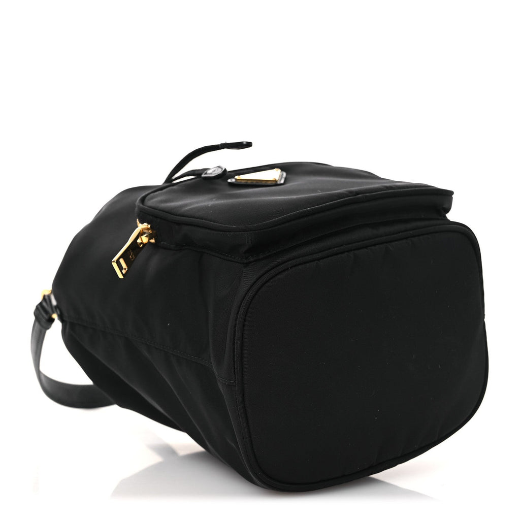 Prada Nylon Vela Saffiano Mini Bucket Crossbody Bag Black