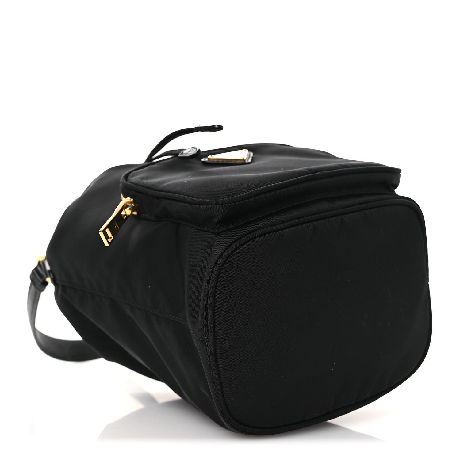 Prada Nylon Vela Saffiano Mini Bucket Crossbody Bag Black