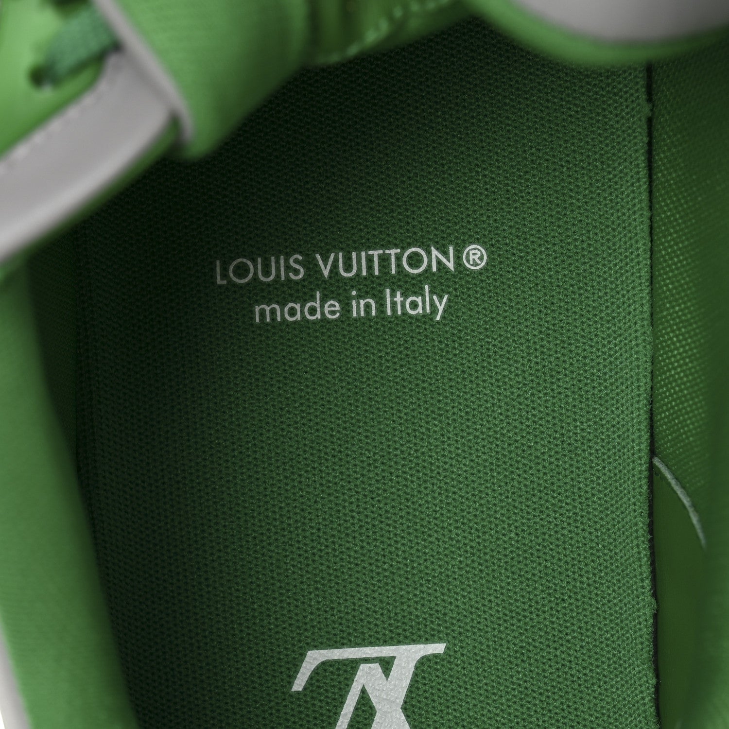 Louis Vuitton Calfskin Epi Mens LV Trainer Sneakers 11 Green Grey