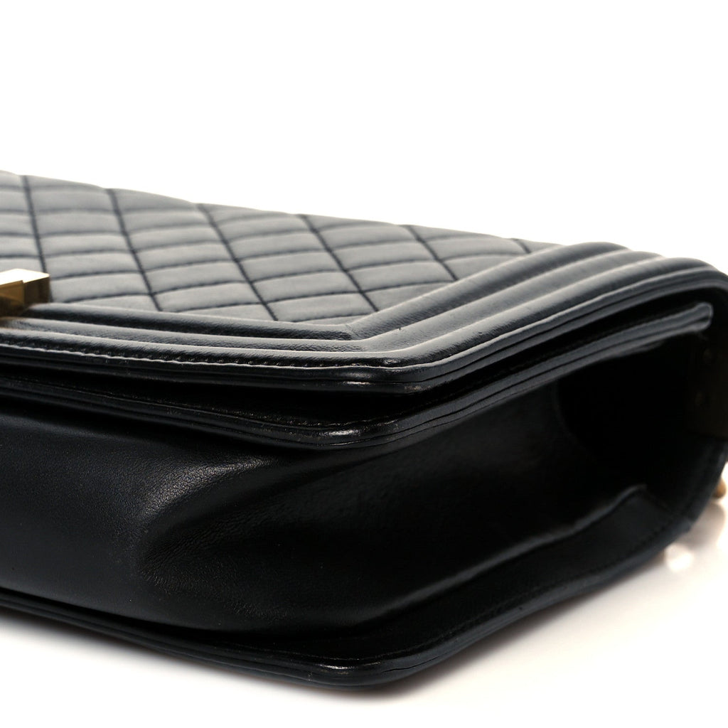 Chanel Lambskin Quilted Medium Boy Flap Black