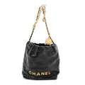 Chanel Shiny Calfskin Quilted Pearl CC Chain Mini Chanel 22 Black