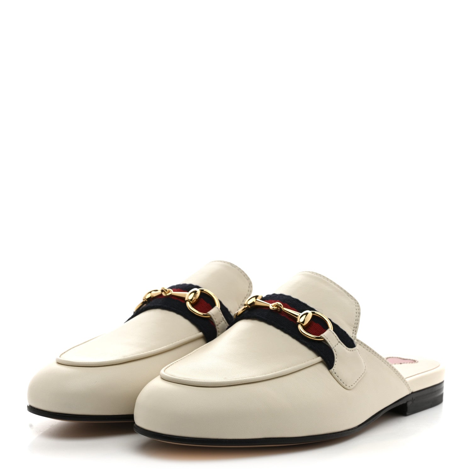 Gucci Malaga Kid Web Womens Princetown Slippers 35 Mystic White