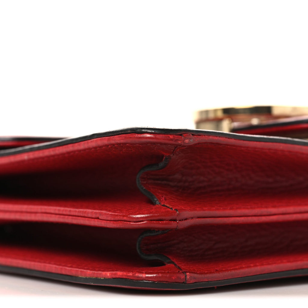 Gucci Dollar Calfskin Small Interlocking G Shoulder Bag Red