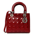 Christian Dior Patent Cannage Medium Lady Dior Red