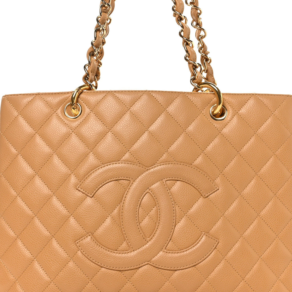 Chanel Caviar Quilted Grand Shopping Tote GST Beige