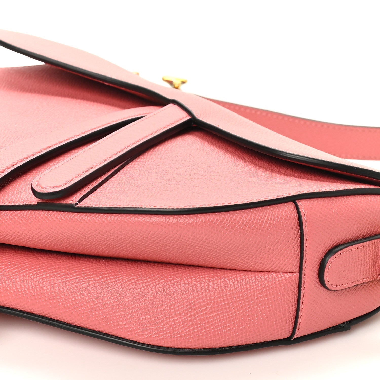 Christian Dior Grained Calfskin Saddle Bag Pink