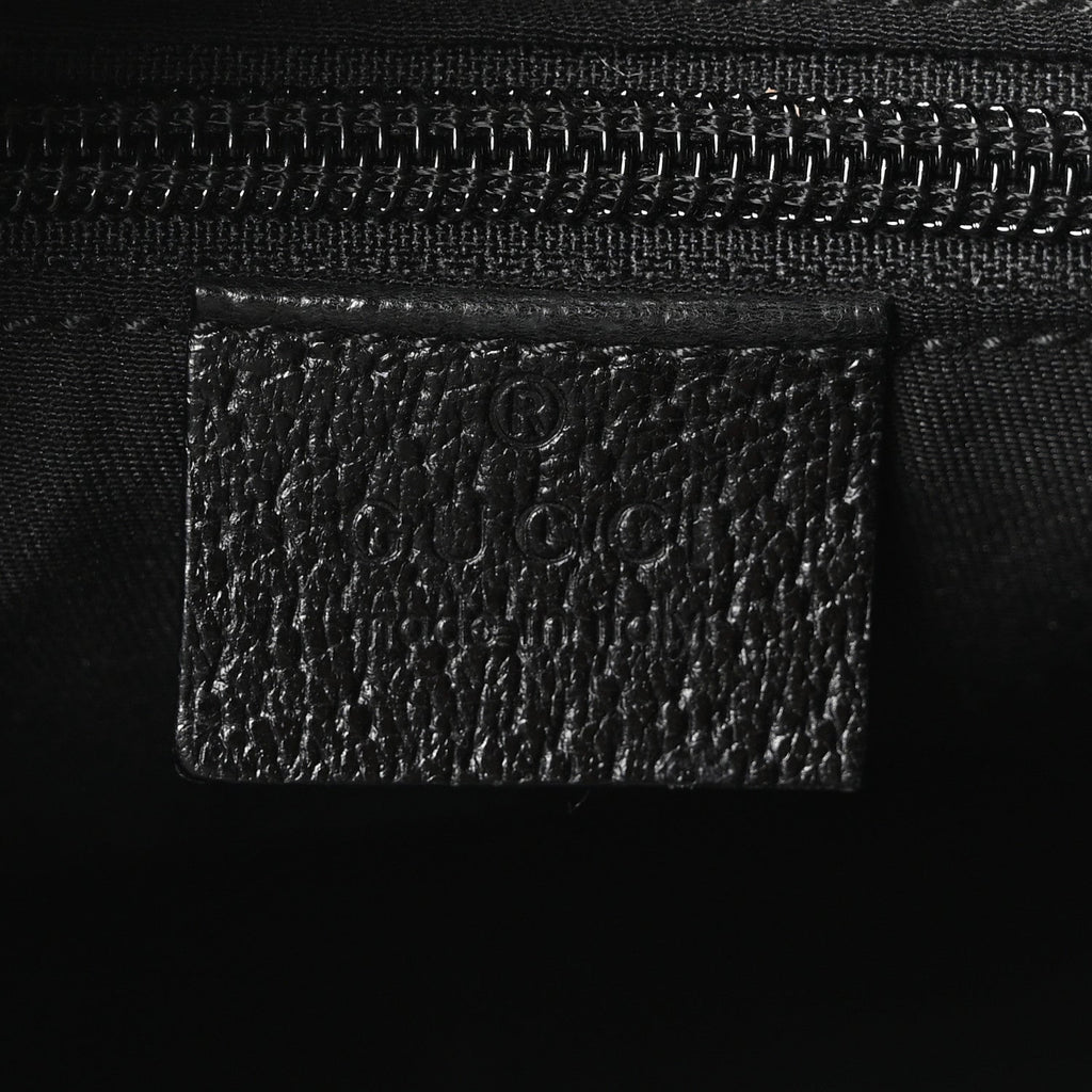 Gucci Monogram Medium Half Moon Hobo Black