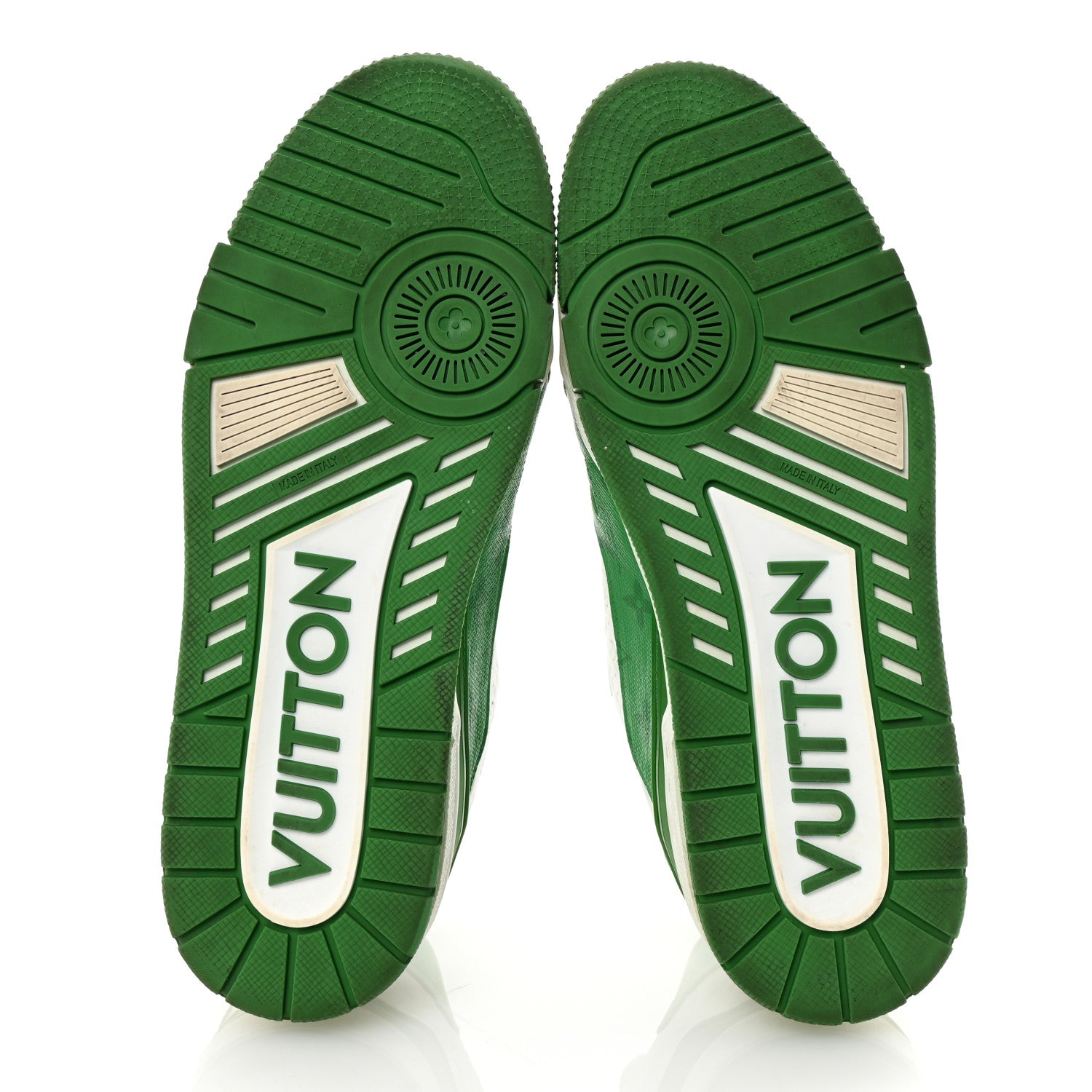 Louis Vuitton Calfskin Monogram Mens LV Trainer Sneakers 8 Green