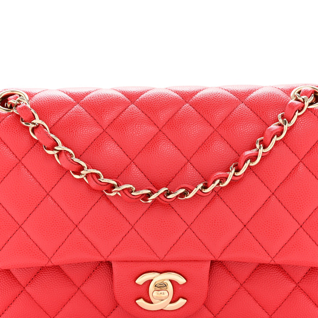 Chanel Caviar Quilted Medium Double Flap Red