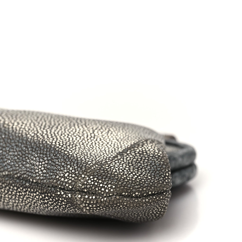 Chanel Stingray Degrade Frame Clutch Silver