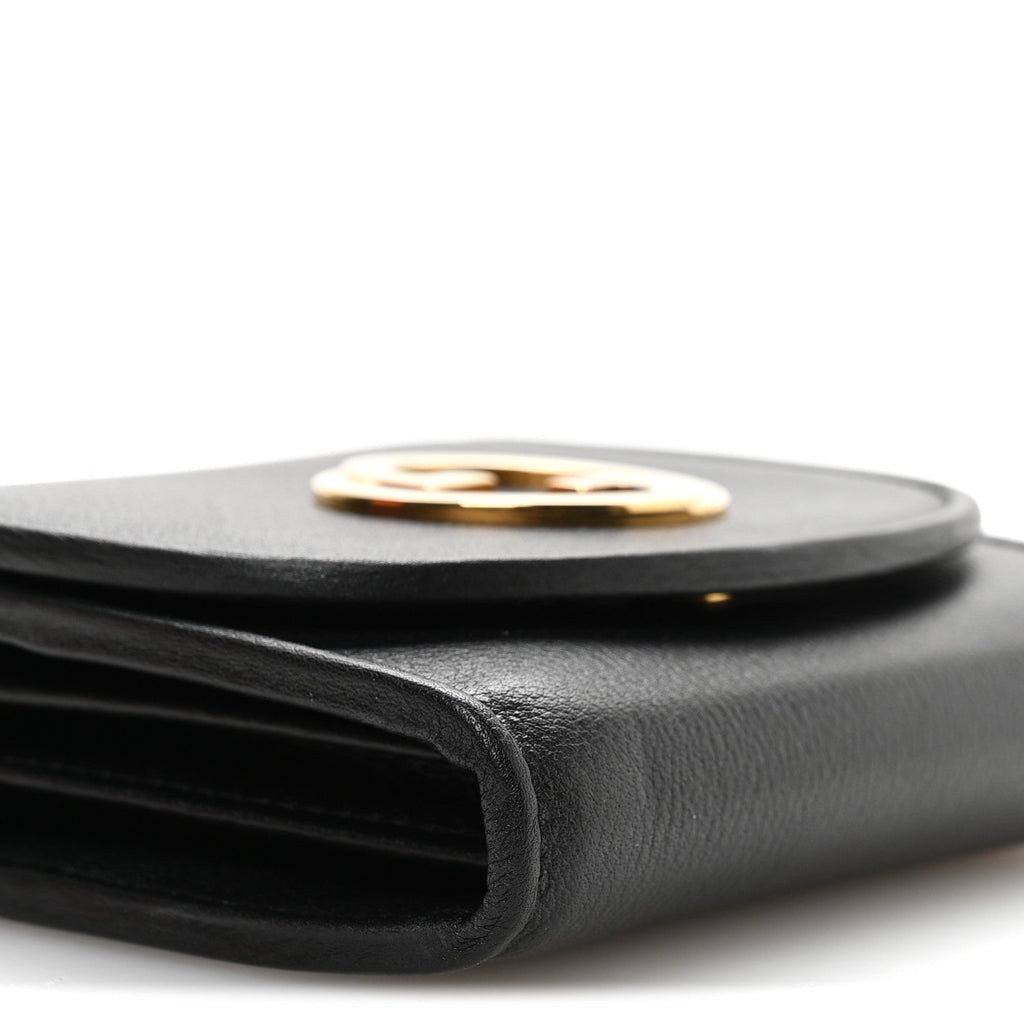 Gucci Roxy Calfskin Medium Blondie Chain Wallet Black