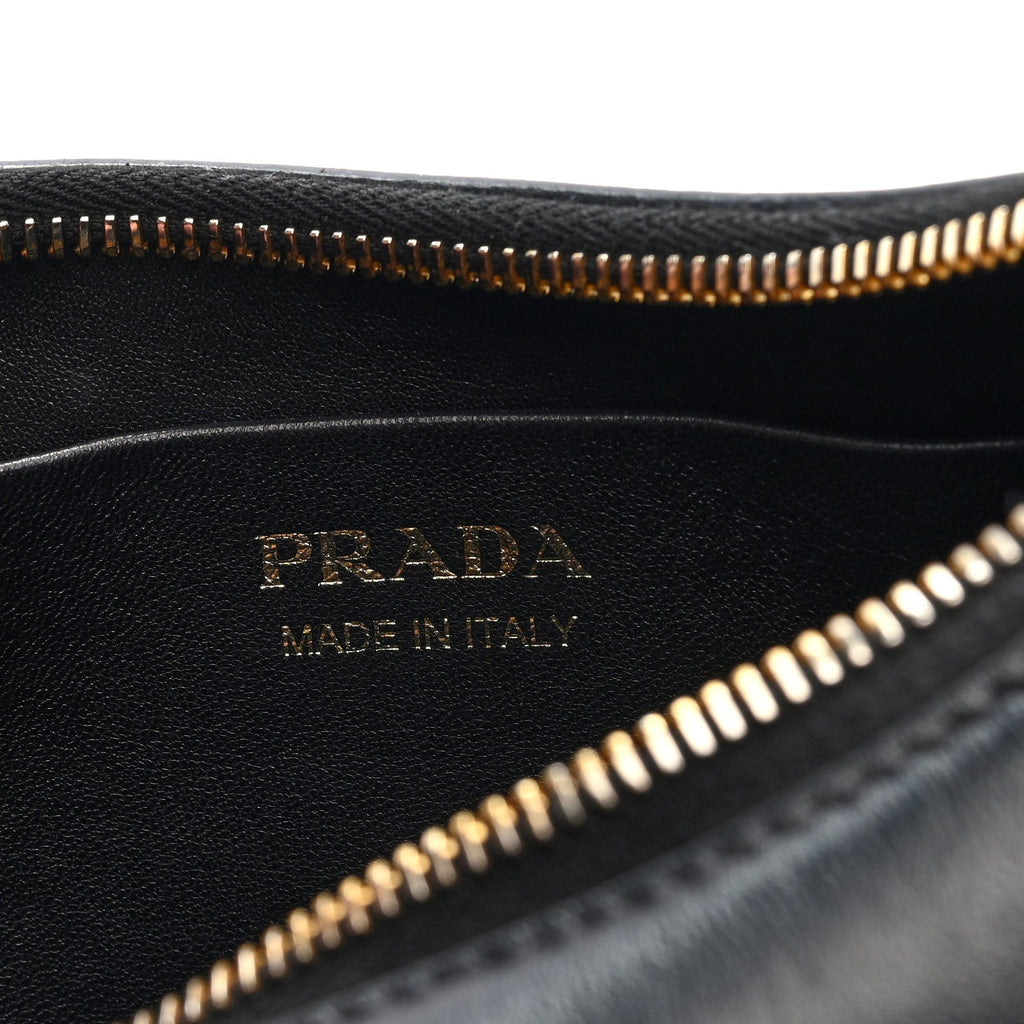 Prada Soft Calfskin Arque Shoulder Bag Black