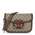 Gucci GG Supreme Monogram Horsebit 1955 Shoulder Bag Beige Brown Sugar