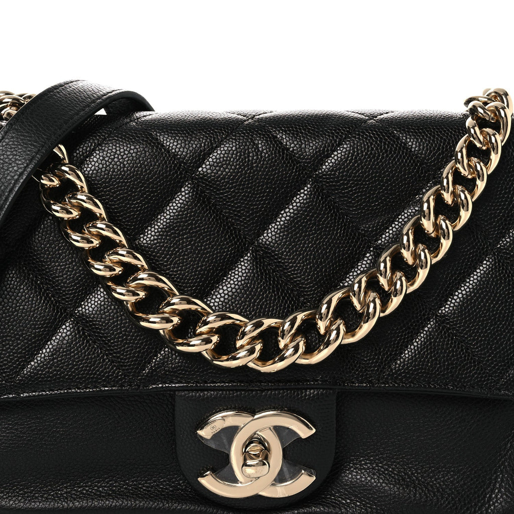 Chanel Caviar Quilted Small Studded Flap Black