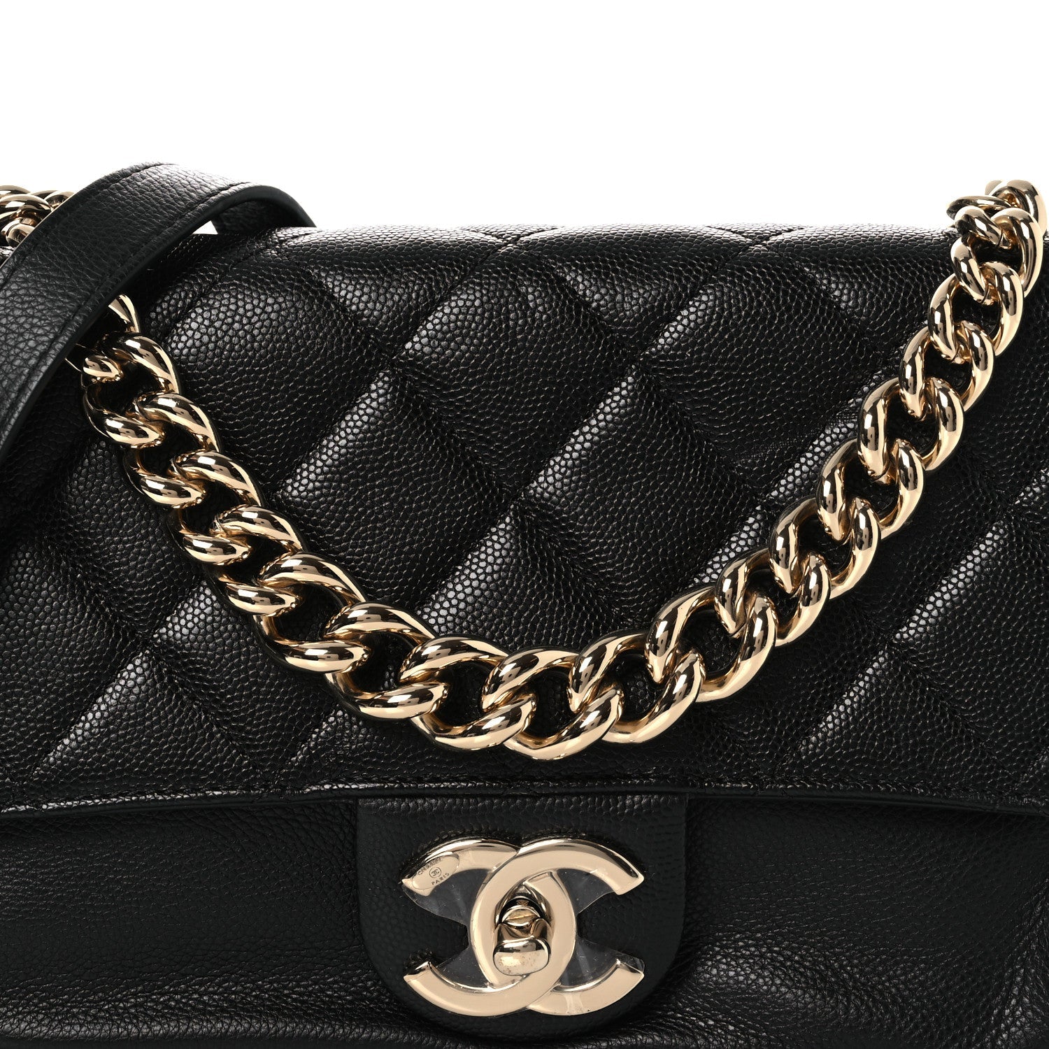 Chanel Caviar Quilted Small Studded Flap Black