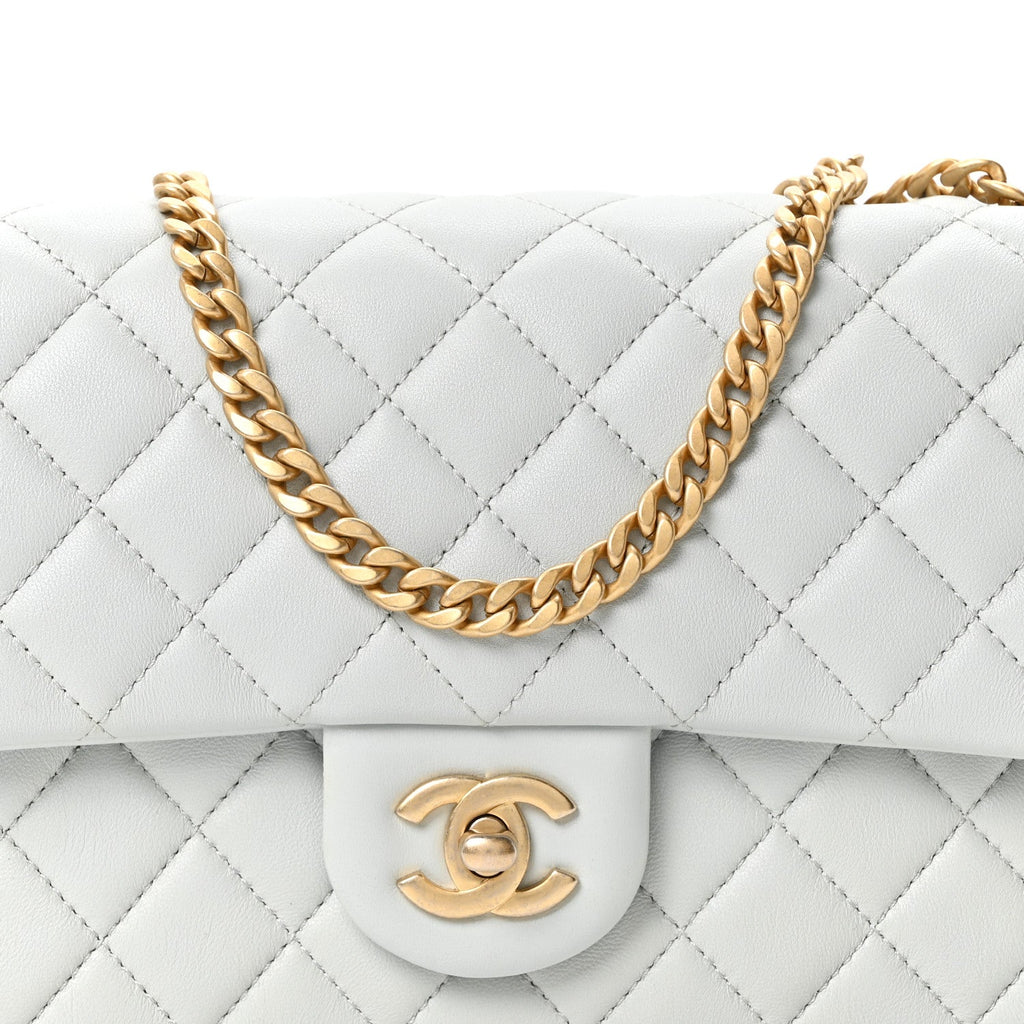 Chanel Lambskin Quilted Small Sweet Camellia Flap Light Blue