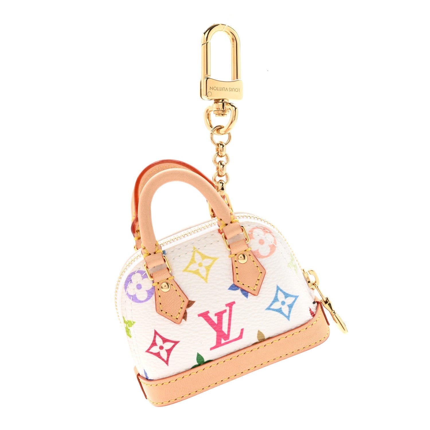 Louis Vuitton LV x TM Monogram Multicolor Micro Alma Bag Charm White