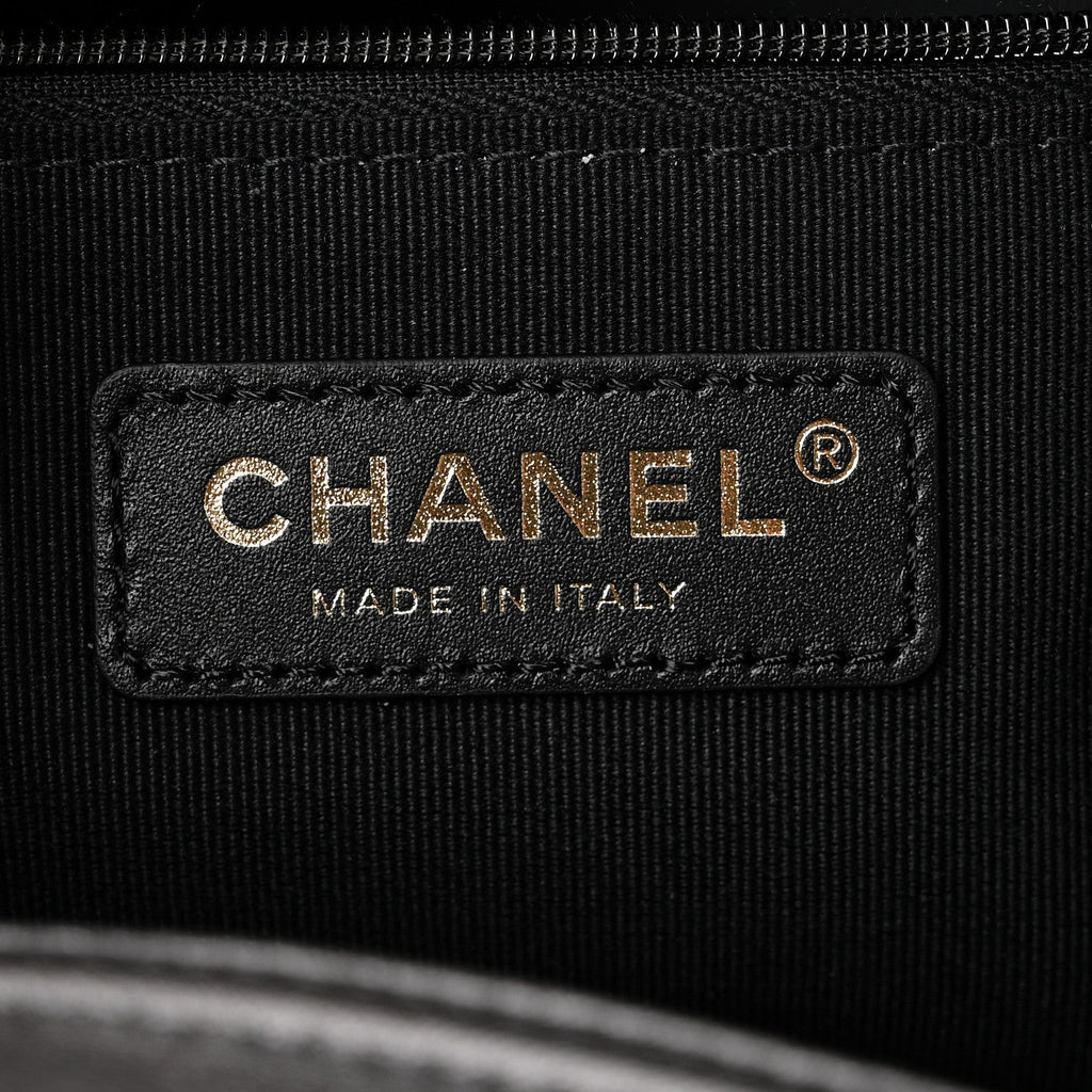Chanel Suede Calfskin Shiny Lambskin Quilted Small Coco Base Shopping Bag Beige Black