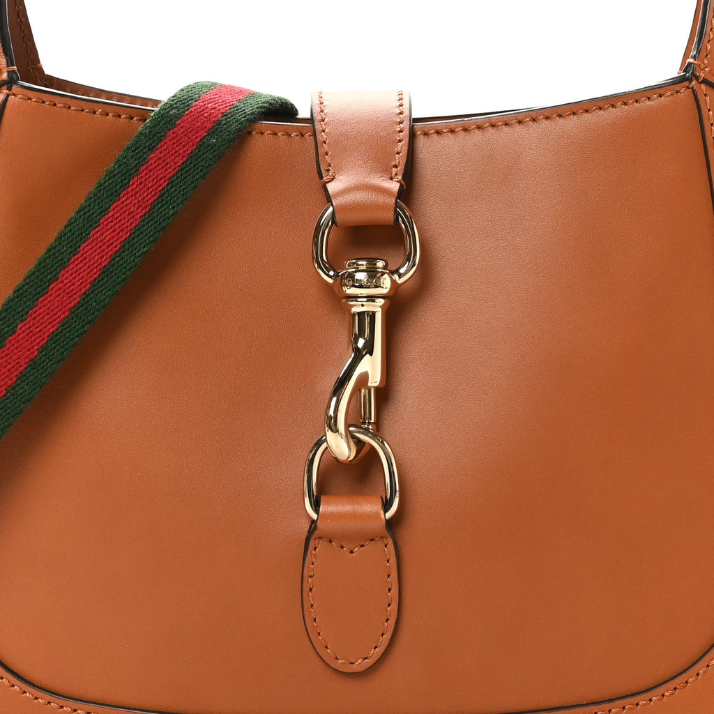 Gucci Tritone Calfskin Small Jackie 1961 Hobo Harness Brown