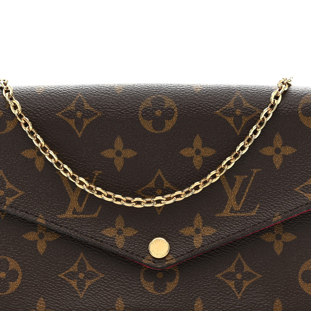 Louis Vuitton Monogram Pochette Felicie Chain Wallet Fuchsia