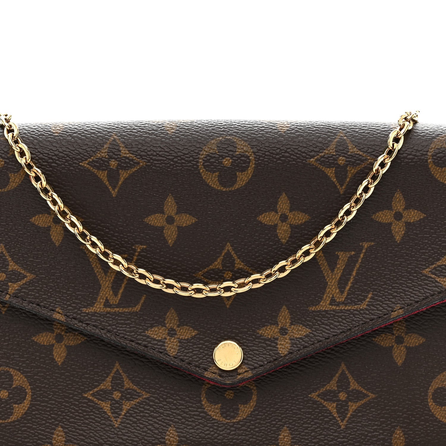 Louis Vuitton Monogram Pochette Felicie Chain Wallet Fuchsia