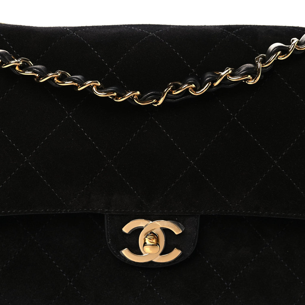 Chanel Suede Calfskin Small Souplissimo Maxi Flap Black