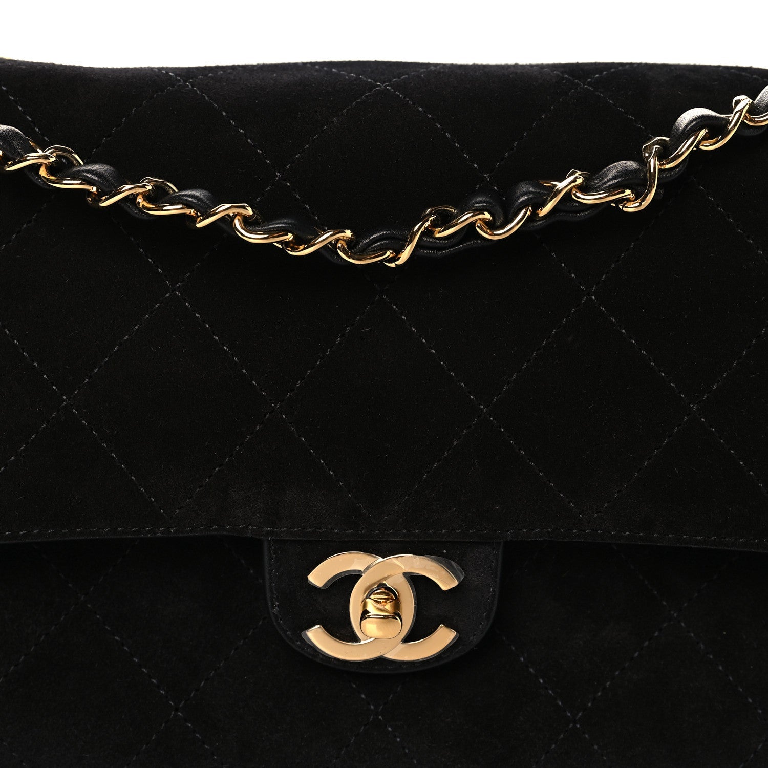 Chanel Suede Calfskin Small Souplissimo Maxi Flap Black