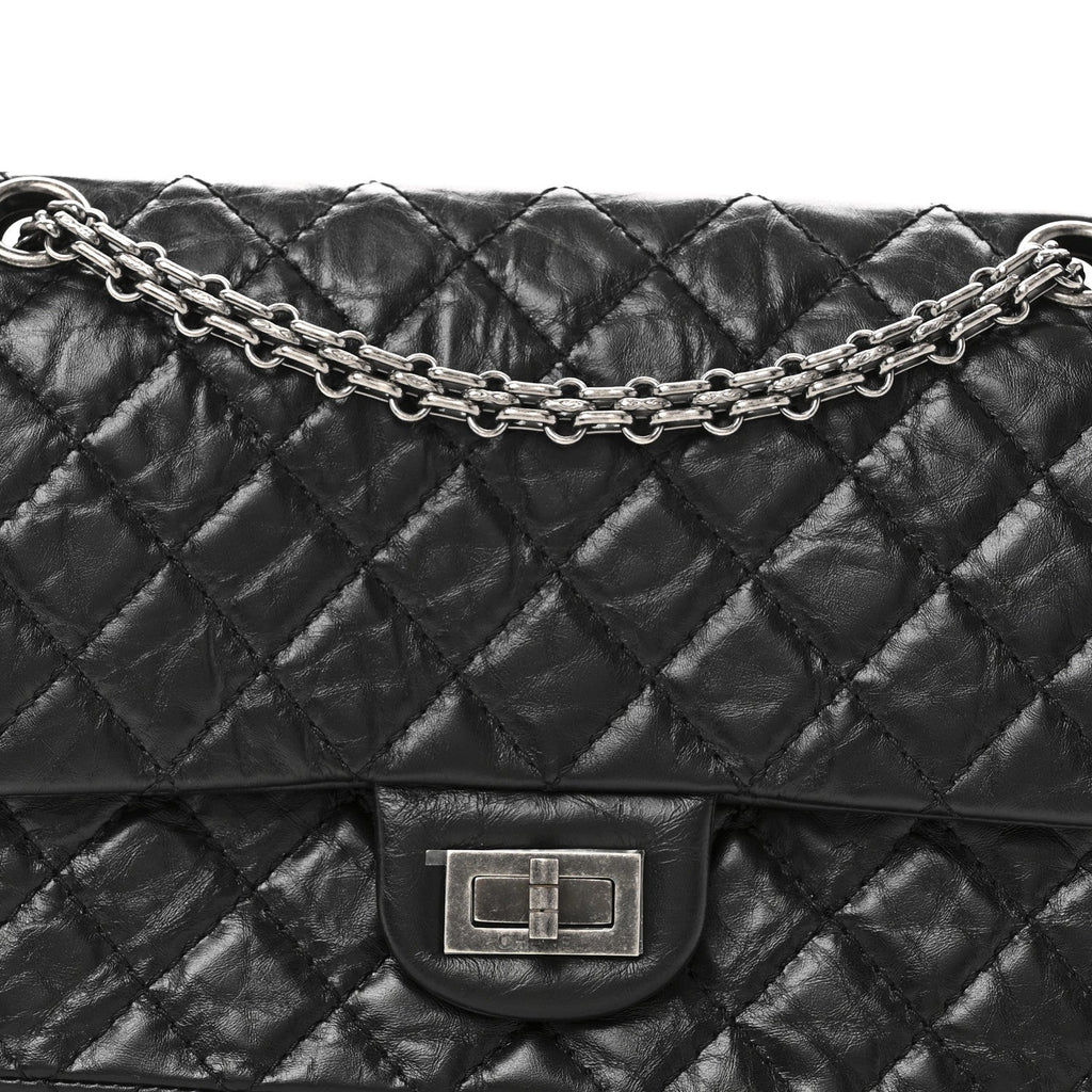 Chanel Aged Calfskin Quilted 2.55 Reissue 225 Flap Black