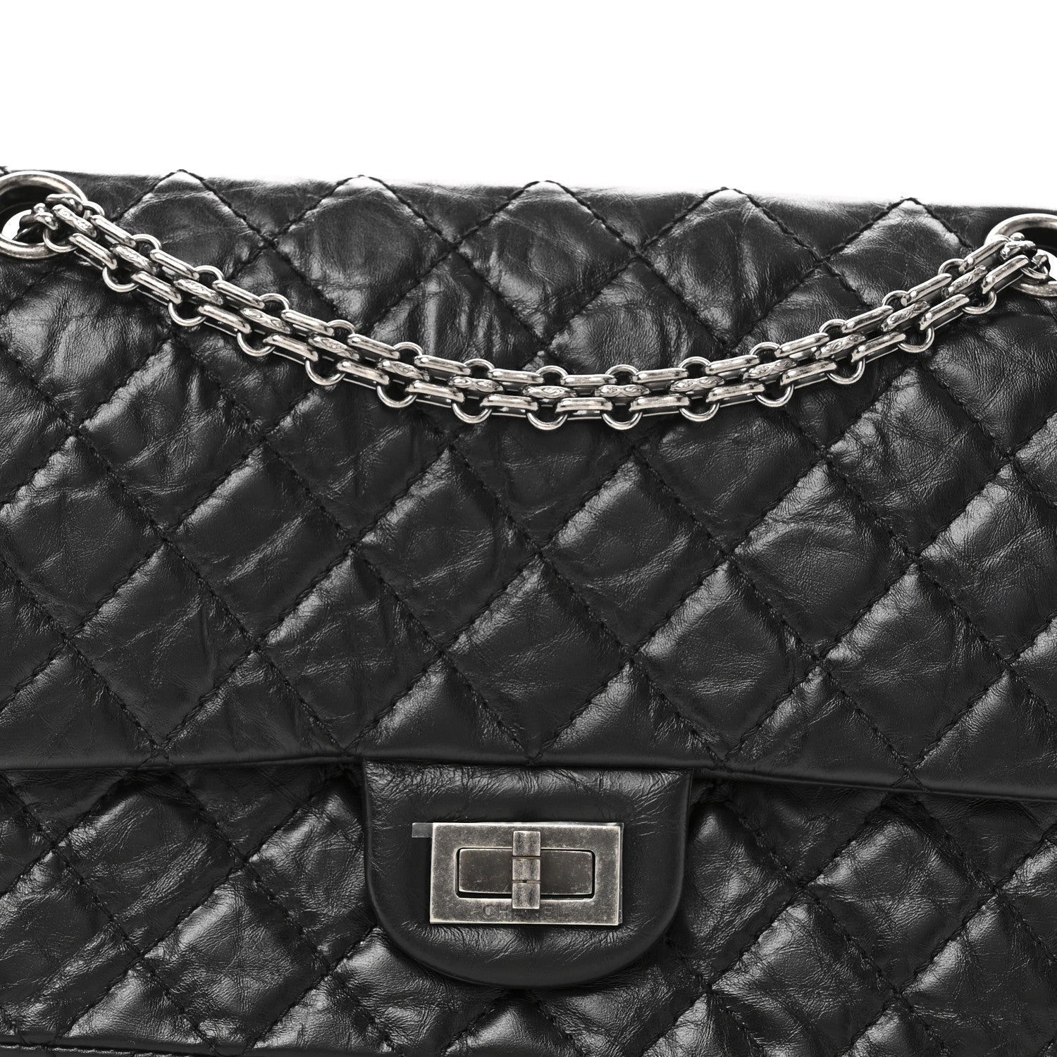 Chanel Aged Calfskin Quilted 2.55 Reissue 225 Flap Black
