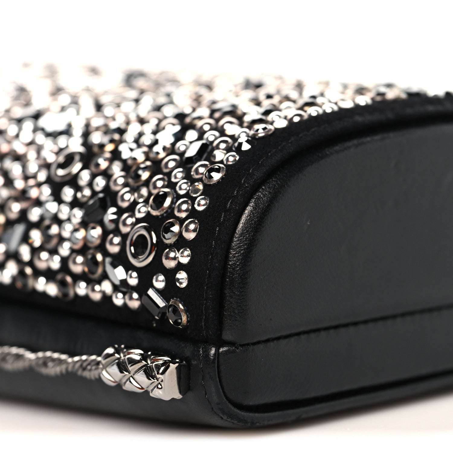 Chanel Crystal Calfskin Minaudiere Clutch Black