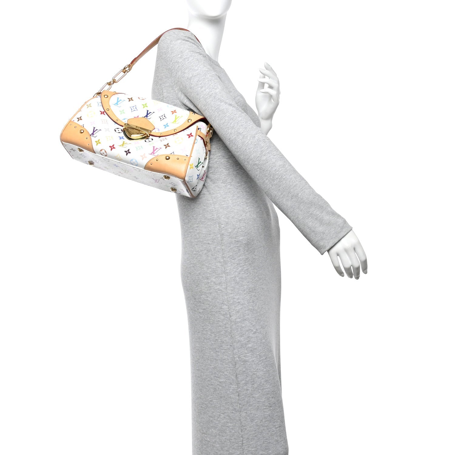 Louis Vuitton Monogram Multicolor Beverly MM White