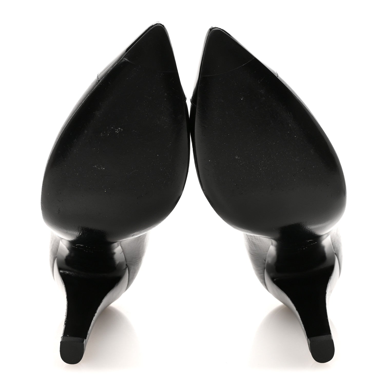Crumpled Calfskin Cap Toe Pumps 39 Black