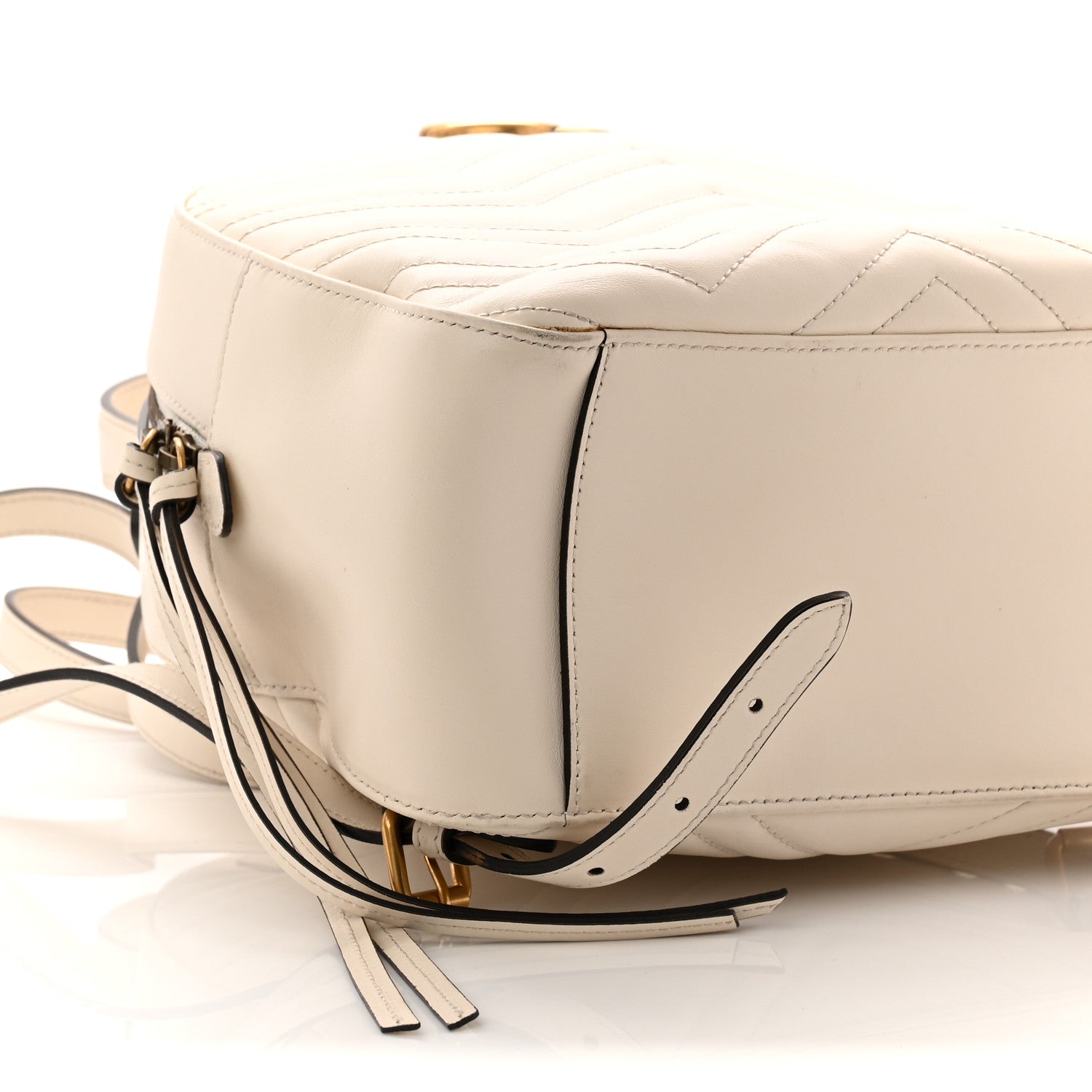 Gucci Calfskin Matelasse GG Marmont Dome Backpack White