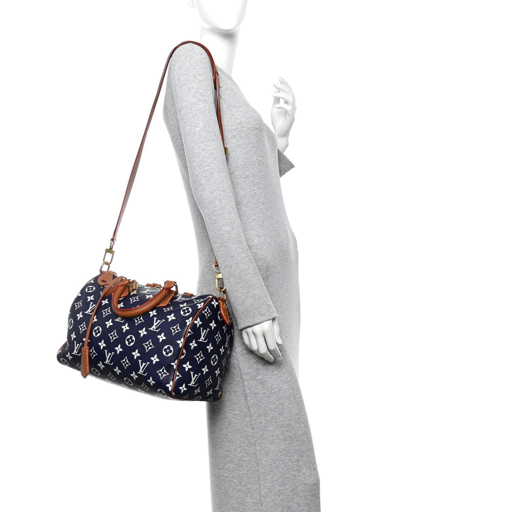 Louis Vuitton Calfskin Monogram Speedy P9 Bandouliere 30 Indigo